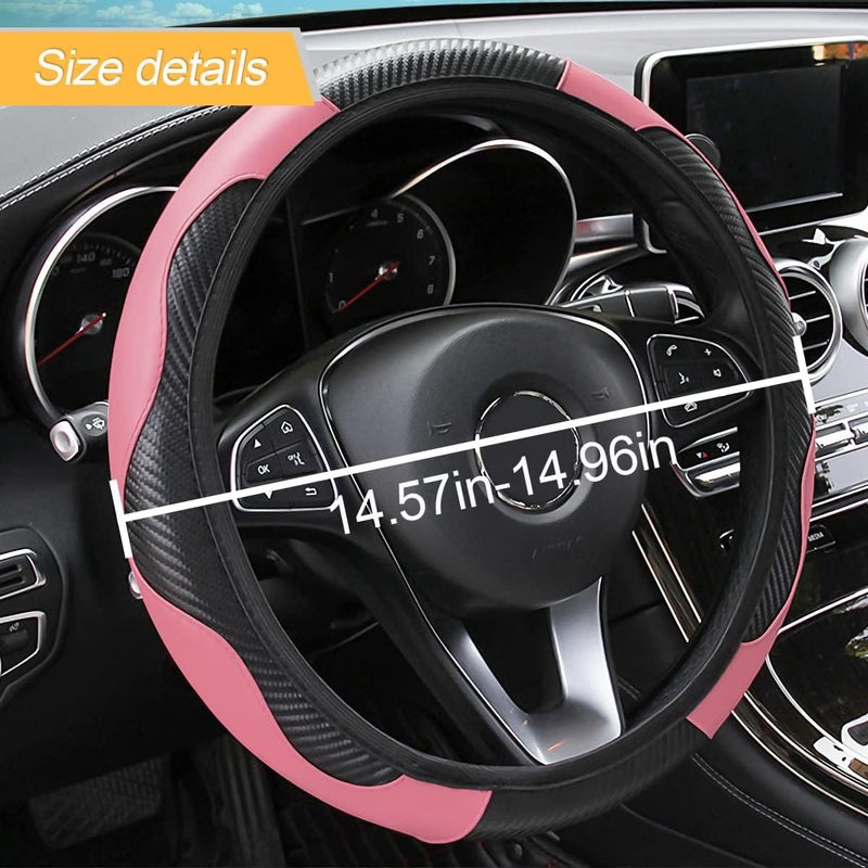 LoyaForba Black/Pink Steering Wheel Cover - Image 2