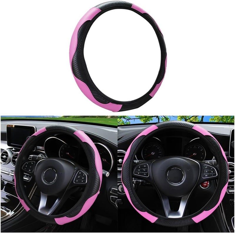 LoyaForba Black/Pink Steering Wheel Cover - Image 1