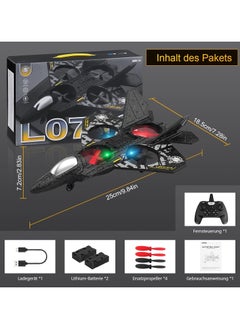 XIPH RC Aeroplane 2.4GHz Remote Controlled Floating Fighter Plane Quadcopter, RTF Toy for Beginners, Kids & Adults, with Colored Lights, USB Charging, One-Button 3D Roll, and 360° Surround Stunts  - Image 2