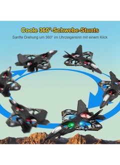 XIPH RC Aeroplane 2.4GHz Remote Controlled Floating Fighter Plane Quadcopter, RTF Toy for Beginners, Kids & Adults, with Colored Lights, USB Charging, One-Button 3D Roll, and 360° Surround Stunts  - Image 3