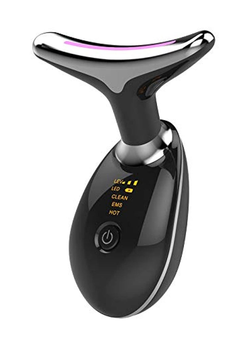 Sonic Face & Neck Lifting Massager, Anti-Aging Beauty Device, Rechargeable with 3 Modes, Wrinkle Remover for Skin Rejuvenation, Black - Image 1