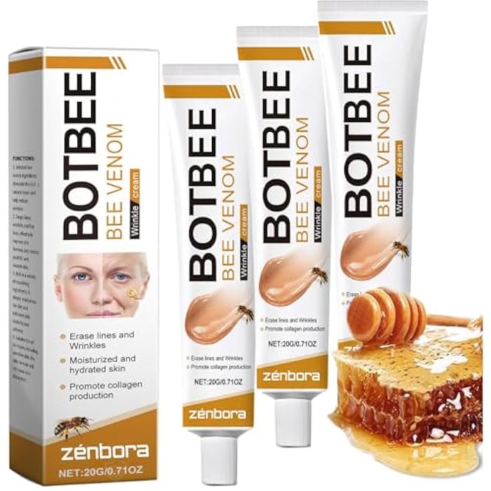 Zenbora 3 Pack Bee Venom Skin Restoration Cream for Lifting & Firming Saggy Face/Neck/Eyes, Wrinkle/Fine Lines/Eye Bag Removal, Restoring Elasticity & Deeply Moisturizing, Natural Bee Venom for All Skin Types - Image 1
