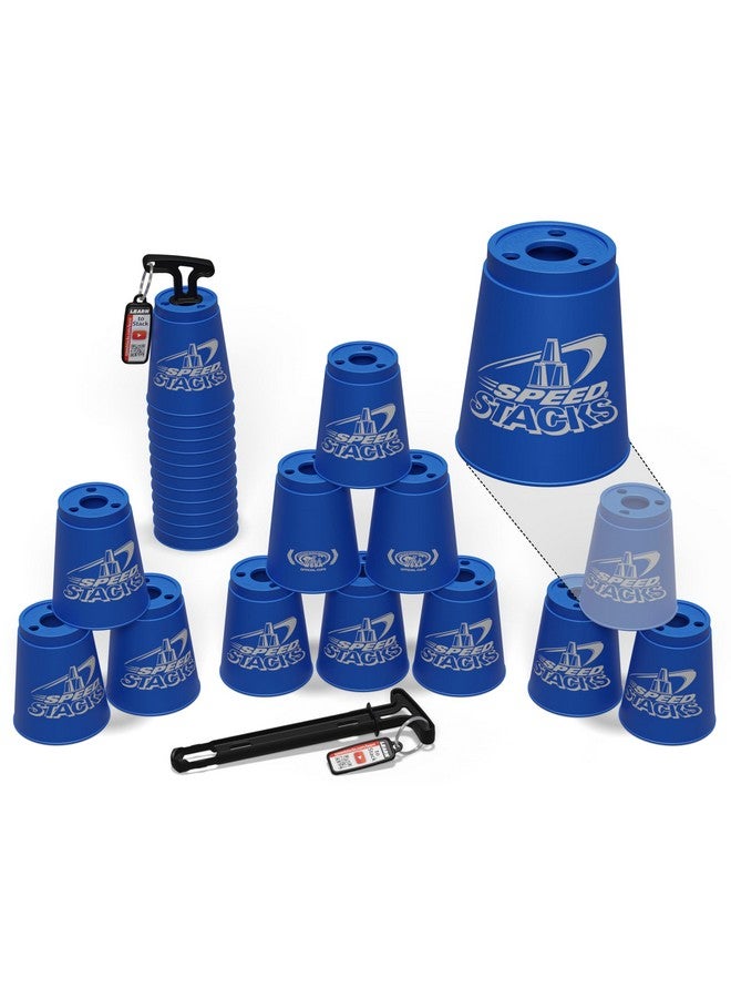 Speed Stacks | Official Sport Stacking Set, Blue - 12 Cups and Holding stem | Top Grade Materials, Low Friction | WSSA Approved - Image 1