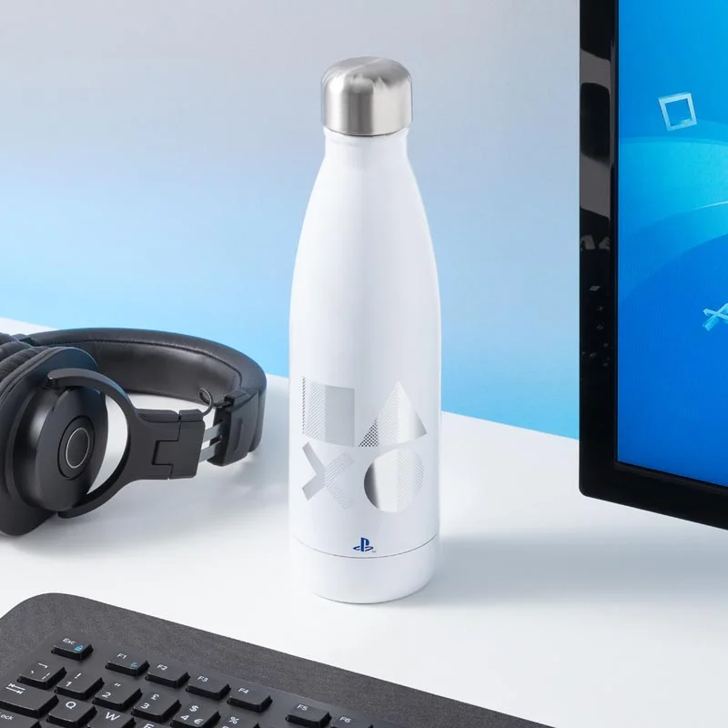 بالادون Paladone PlayStation Metal Water Bottle PS5 أبيض/ فضي/ رمادي 24.75x7سم