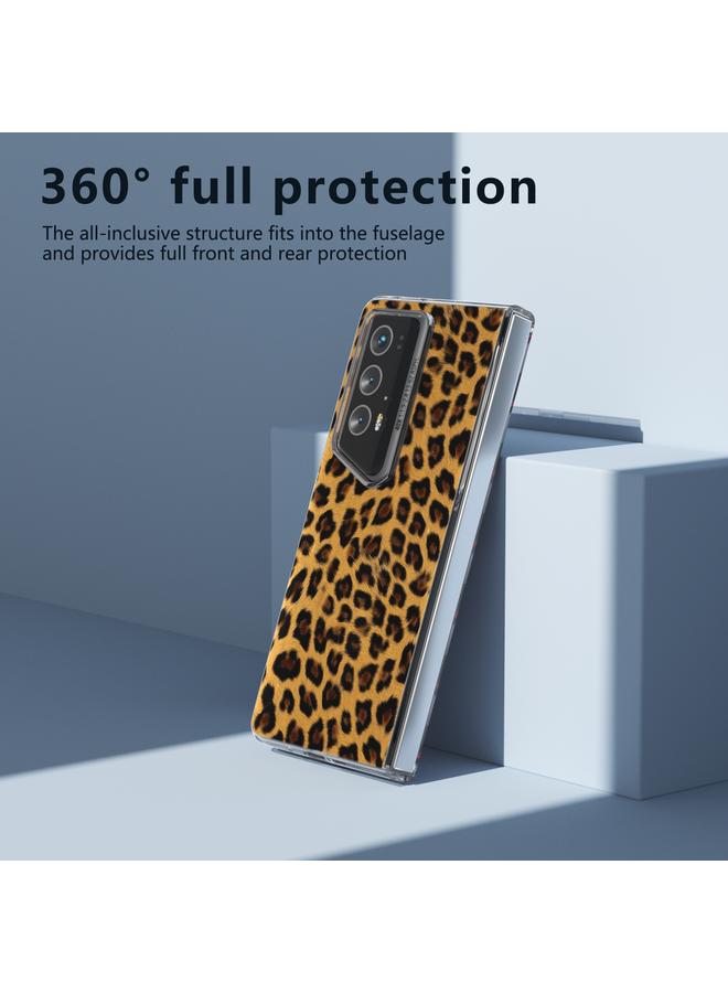 اس-توب جراب هاتف Honor Magic V2 RSR Porsche Design ABEEL بإطار شفاف وطبعة جلد النمر - Image 3