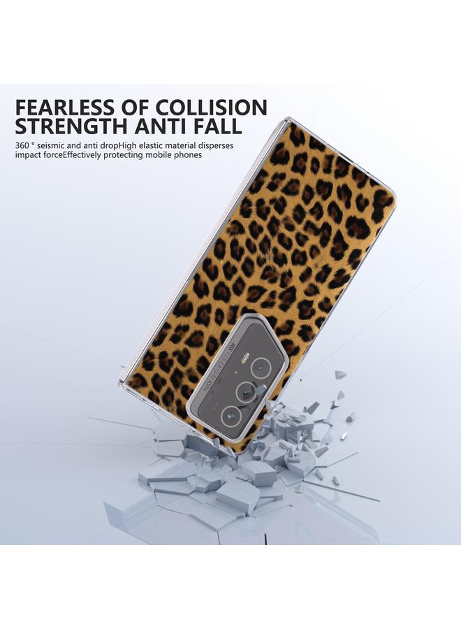اس-توب جراب هاتف Honor Magic V2 RSR Porsche Design ABEEL بإطار شفاف وطبعة جلد النمر - Image 5