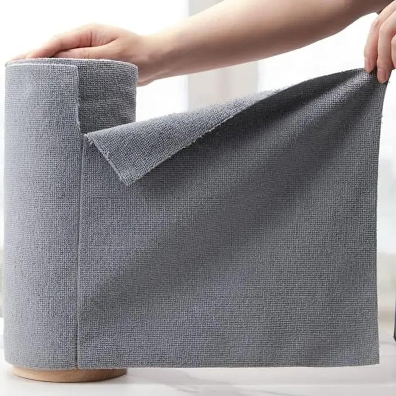 DR.VS Reusable Microfiber Cleaning Cloth Roll | 20-Pack, Non-Woven, Super Absorbent, Washable Kitchen Towels | Lint-Free Rag for Dishes, Countertops, Dusting & Home Cleaning (Grey) - Image 1