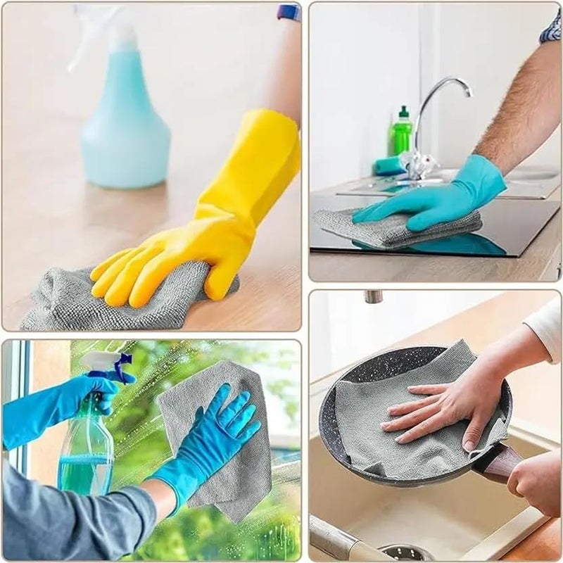 DR.VS Reusable Microfiber Cleaning Cloth Roll | 20-Pack, Non-Woven, Super Absorbent, Washable Kitchen Towels | Lint-Free Rag for Dishes, Countertops, Dusting & Home Cleaning (Grey) - Image 5