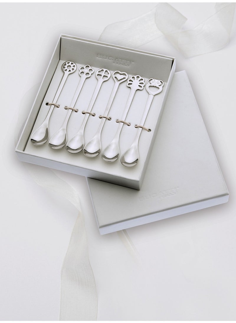 Bugatti 6-PIECES MOKA SPOONS SET IN GIFT-BOX COLOUR STEEL - FINISH SHINING - Image 2