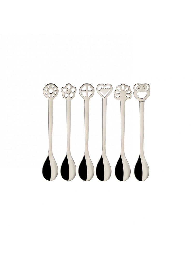 Bugatti 6-PIECES MOKA SPOONS SET IN GIFT-BOX COLOUR STEEL - FINISH SHINING - Image 1