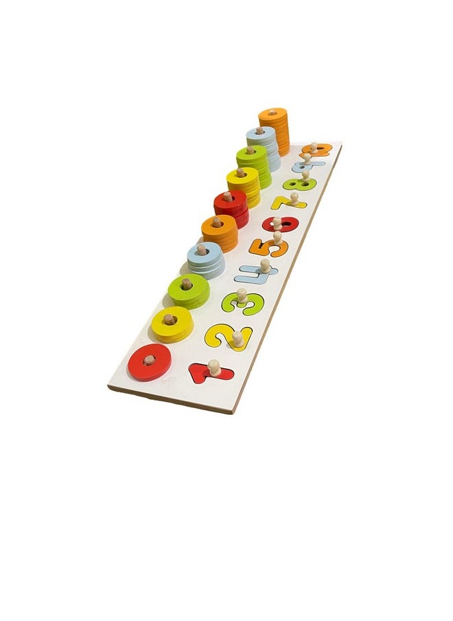 Kinder Creative Kinder Creative 3D Fruits Stacking Puzzle,Peg Number Ring Counting Set,Alphabet & Numeric Magnetic Fishing Game, Educational Puzzle and Toys for Kids Pack of 3  - Image 4