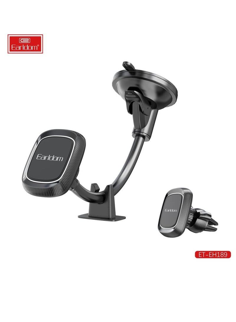 Earldom Magnetic car holder with mount on the windshield and grille , ET-EH189 Black - Image 1