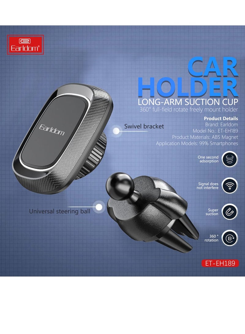 Earldom Magnetic car holder with mount on the windshield and grille , ET-EH189 Black - Image 2