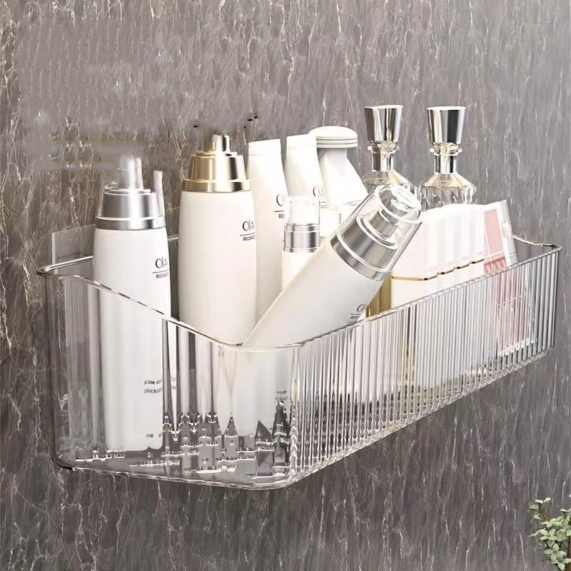 MAKIOTEKO 2 Pcs Wall Mounted Shower Caddy, Adhesive Bathroom Caddy Shelf Organizer Makeup Organizer Storage Bins for Bathroom Kitchen - Image 5