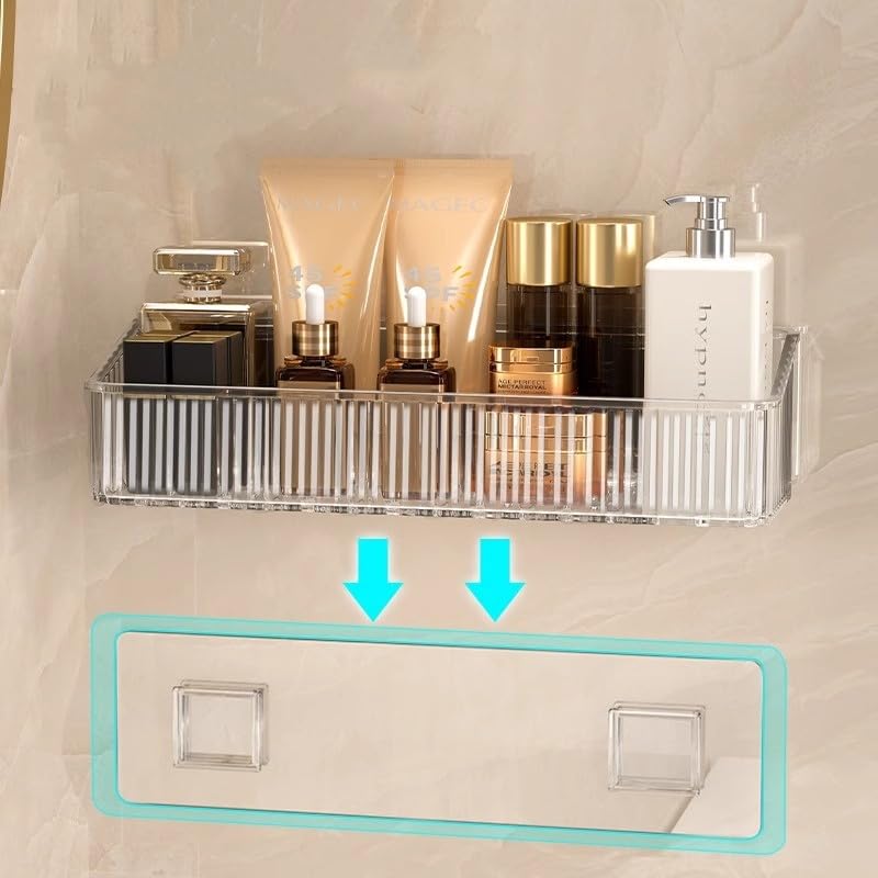 MAKIOTEKO 2 Pcs Wall Mounted Shower Caddy, Adhesive Bathroom Caddy Shelf Organizer Makeup Organizer Storage Bins for Bathroom Kitchen - Image 3