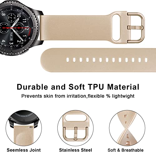 Tobfit 22mm Replacement Belt Strap Compatible with Noise ColorFit Ultra/Ultra 2, Vision, Caliber, Pro 3, Active/GPS, Buzz, Core Smart Watch, Removable Smartwatch Belts for Men & Women(Golden) - Image 4