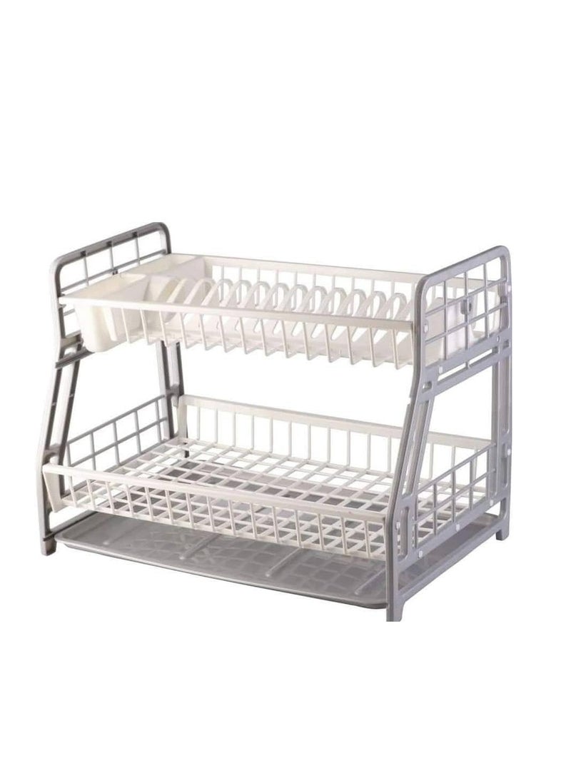 مطبقيه 2دور بلاستيك ⁩فيها صفاية معالق عرض ٤٠ سم و⁩طول ٣٠ سم و عمق ٢٨ سم RH (جراي) - Image 2