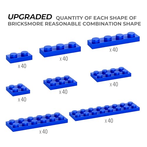 RWDTER 320 Piece Building Plate Bulk 8 Sizes of Mixed Classic Plate Parts Compatible with Lego and Other Brands Suitable for Boys and Girls Aged 6 Blue - Image 5