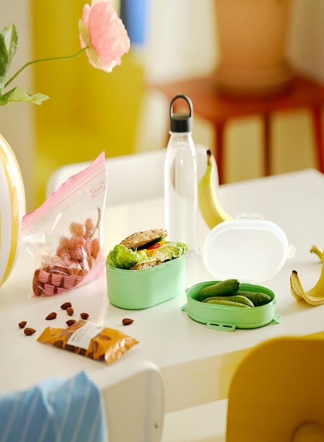 stoRk UTBJUDA Stackable Lunch Box for Dry Food, 2 Compartments, Light Green, Polypropylene, Microwave and Freezer Safe, 17x12x9 cm (Light Green) - Image 3