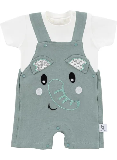 طفل يمشي Hero Short Sleeve Baby T-Shirt & Embroidered Swimsuit Set Elephant