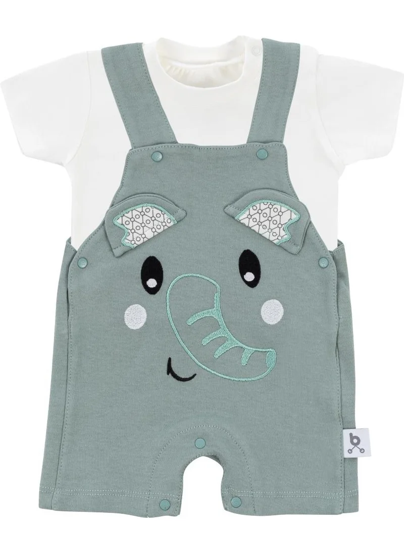 طفل يمشي Hero Short Sleeve Baby T-Shirt & Embroidered Swimsuit Set Elephant