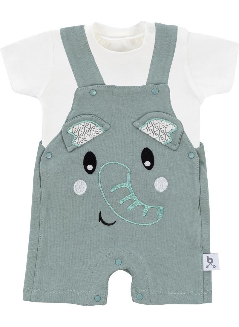 Gezenbebe - Hero Short Sleeve Baby T-Shirt & Embroidered Swimsuit Set Elephant - Image 1