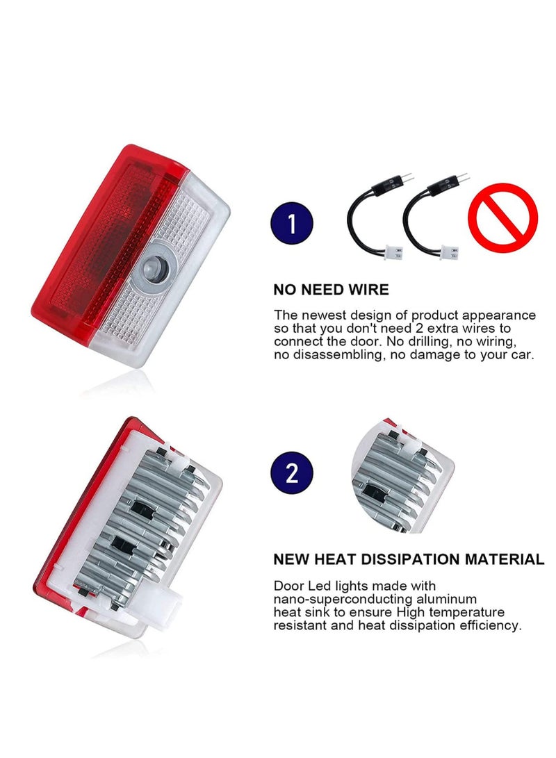 Zikra 4 حزمة من أضواء شعار باب السيارة LED مع مشروع ليزر ترحيبي - Image 2