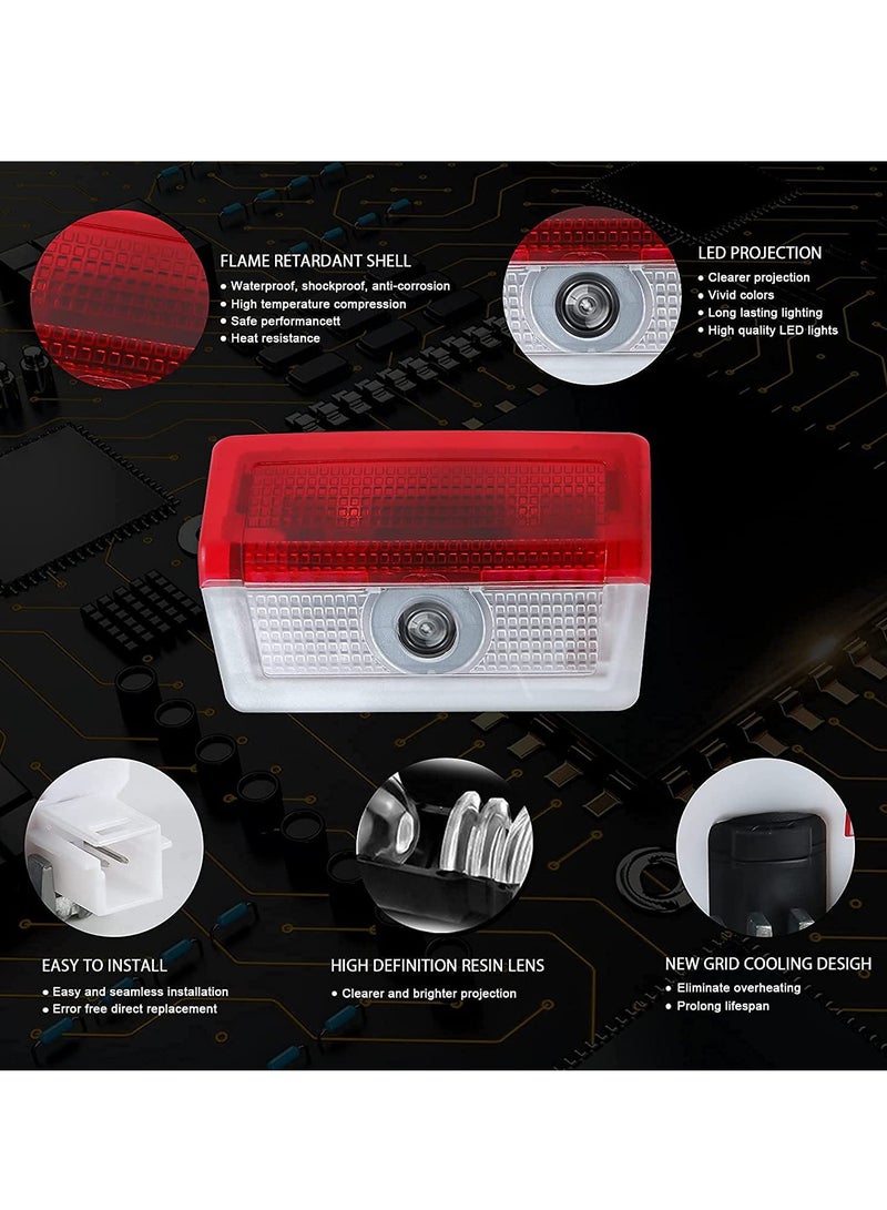 Zikra 4 حزمة من أضواء شعار باب السيارة LED مع مشروع ليزر ترحيبي - Image 5