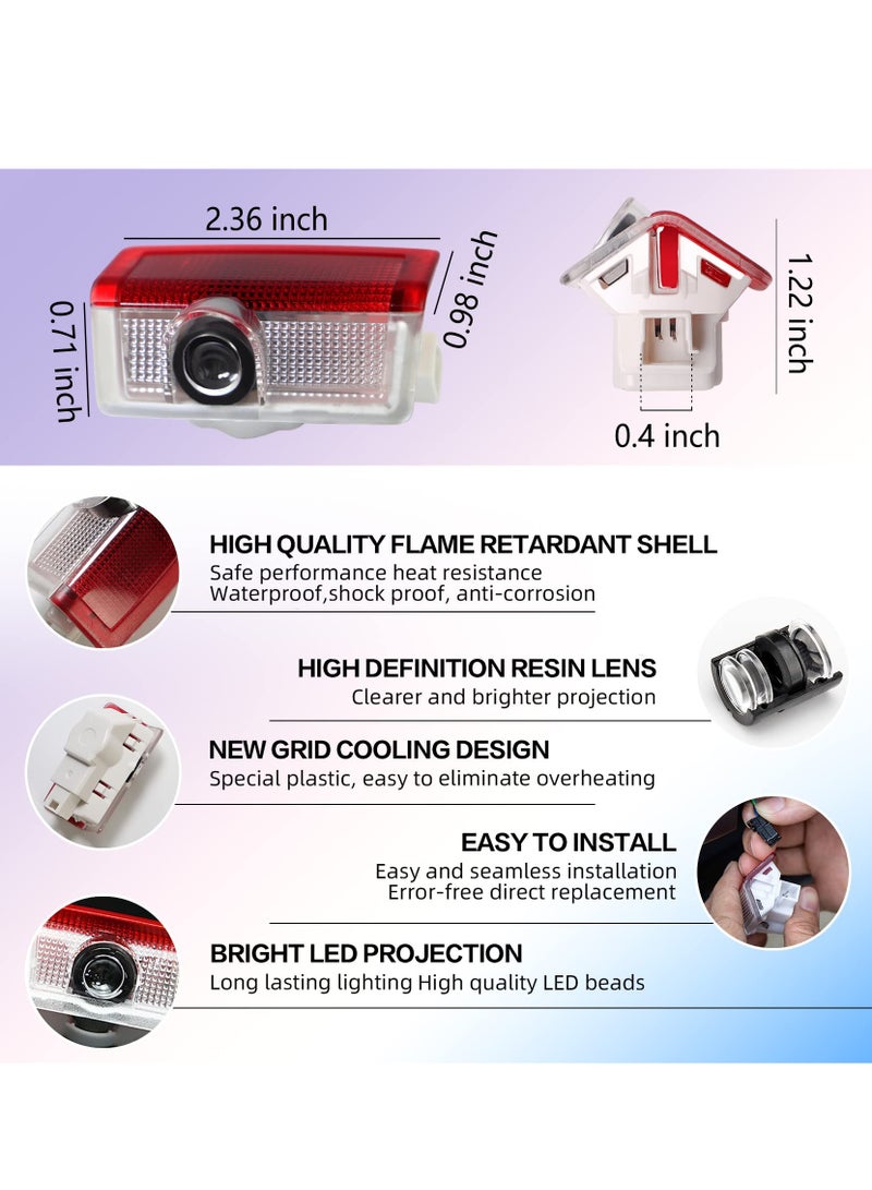 Zikra 4 حزمة من أضواء شعار باب السيارة LED مع مشروع ليزر ترحيبي - Image 4
