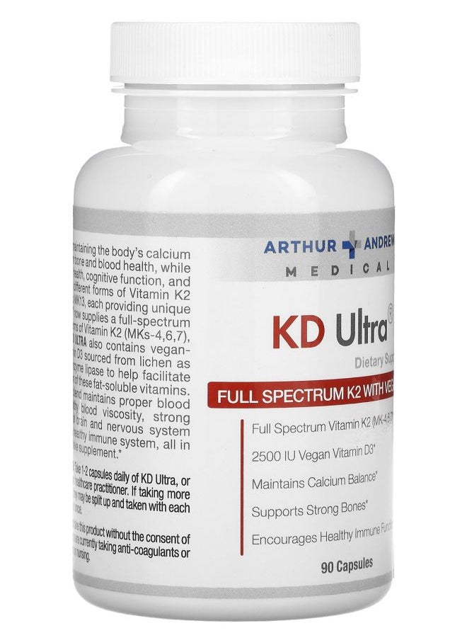 Arthur Andrew Medical KD Ultra Full Spectrum K2 with Vegan D3 90 Capsules  - Image 2