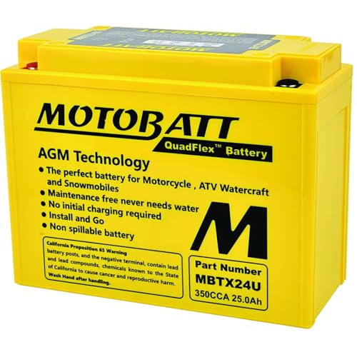 MotoBatt DB Electrical MBTX24U New Battery for Motobatt Battery 25Ah,Brp Can-Am,Bimota Spyder,Ducati,Honda,Kawasaki,Yamaha,Artic Cat,Suzuki,Brp Ski-doo SY50-N18L-AT 12N18-3A Y50-N18A-A Y50-N18L-A - Image 1