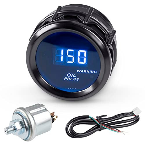 WATERWICH Oil Pressure Gauge 0-150 PSI DC12V Press Gauge Meter Kit 2inches 52mm for Car Truck Vehicle Automotive - Image 1