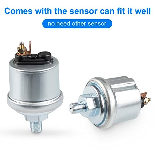 WATERWICH Oil Pressure Gauge 0-150 PSI DC12V Press Gauge Meter Kit 2inches 52mm for Car Truck Vehicle Automotive - Image 2
