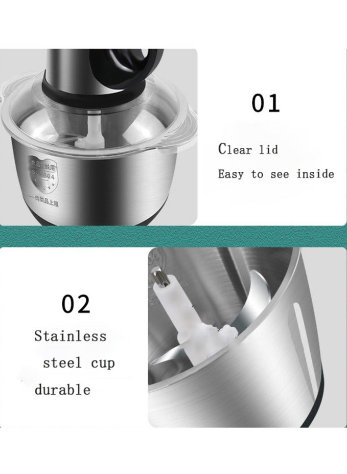 3 Speed 5 Liter Stainless Steel Electric Chopper Meat Grinder,Vegetable Slicer and Food Grinder  - Image 4