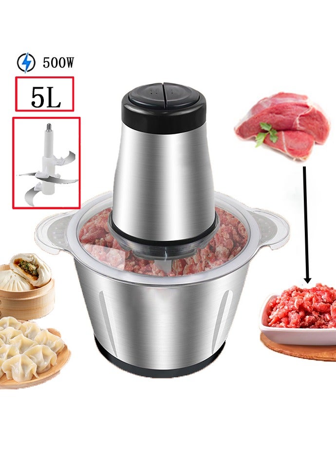 3 Speed 5 Liter Stainless Steel Electric Chopper Meat Grinder,Vegetable Slicer and Food Grinder  - Image 1
