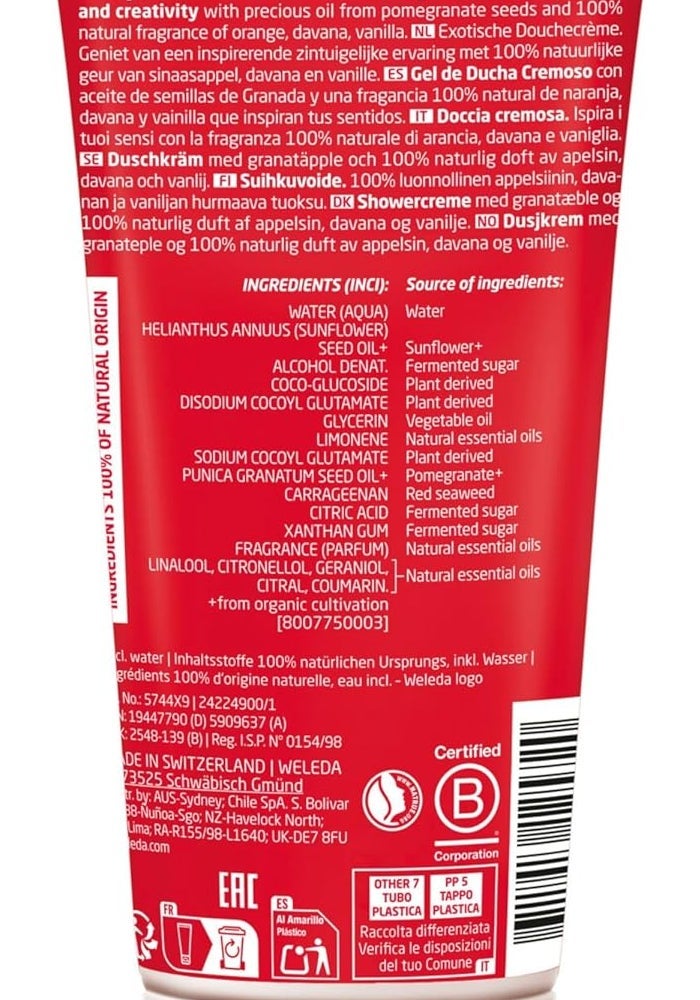 Weleda Inspire Shower Cream with Pomegranate - 200ml - Image 2