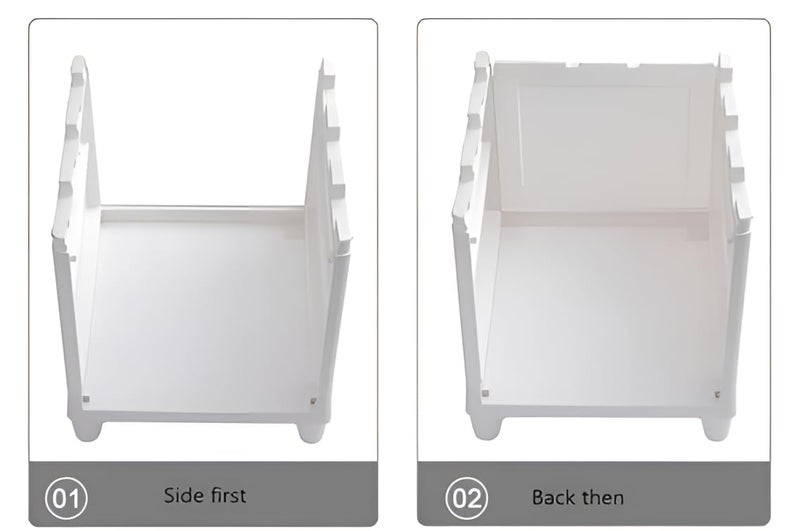 Cheet enterprise 3 Units Foldable Plastic Cabinet For Storage Organizer Folding Storage Cabinet Organisers Storage Box Almirah Portable Cabinets For Storage White - Image 4