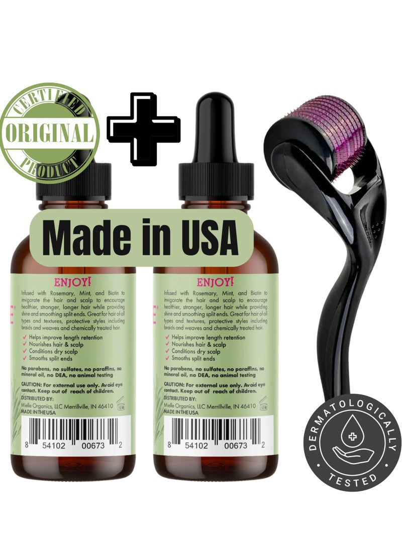 MIELLE Rosemary Set Mint Scalp And Hair Strengthening Oil Hair Roots And Eyebrows Nourishment, Hair Growth, And Hairfall Treatment Pure Oil Lab Tested 100ml - Image 2
