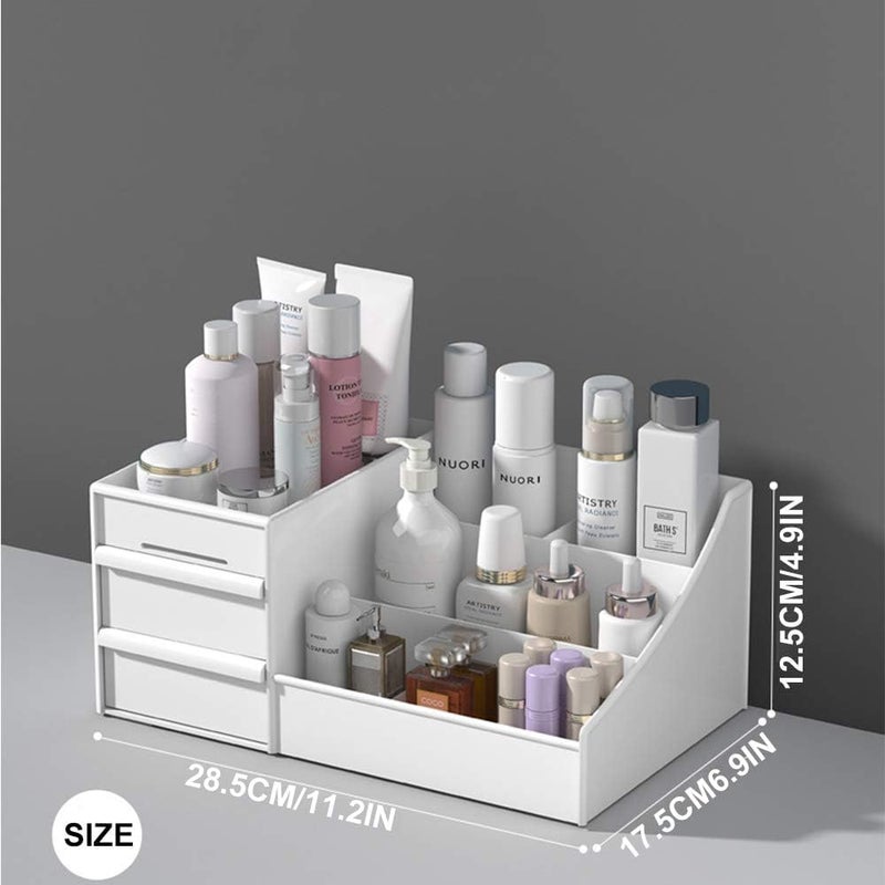 Rylan Cosmetic Organizer Box Drawers Storage Plastic Stationary Box | Make Up Organiser For Women | Kitchen Organizer | Wardrobe Organisers | Jewellery Organisers,White - Image 5