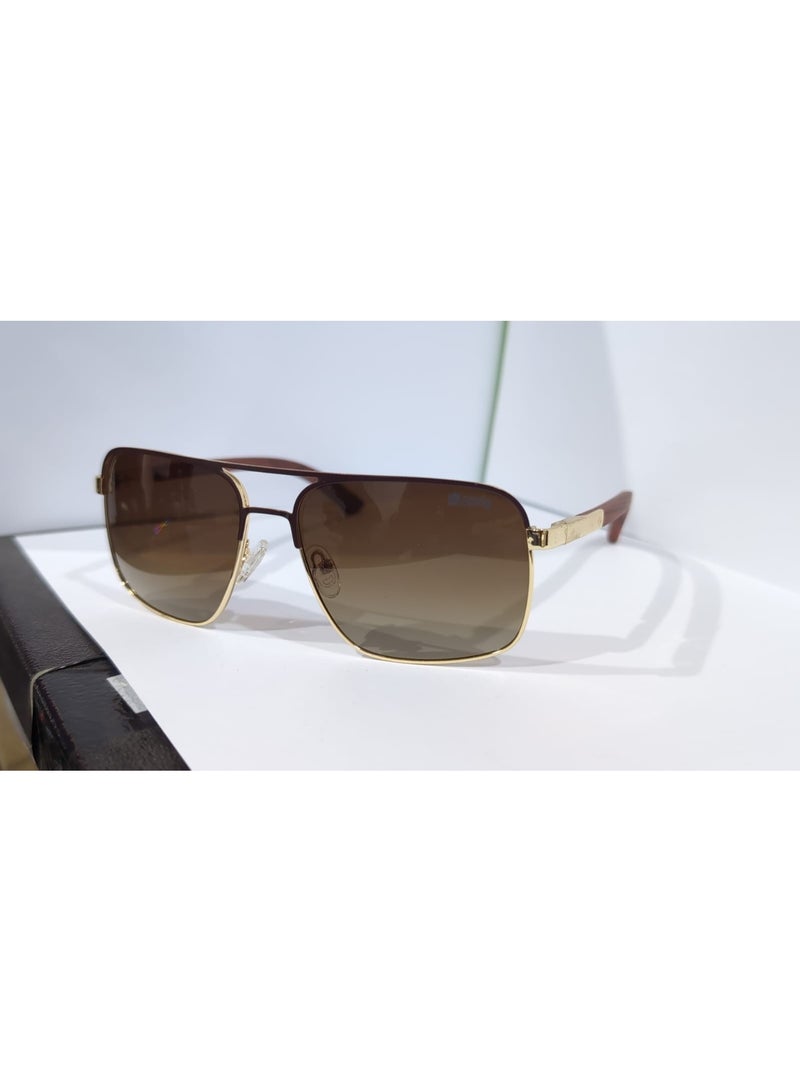 Aping AP21100 C5 Two-Tone Navigator Sunglasses 58mm Amber Gradient