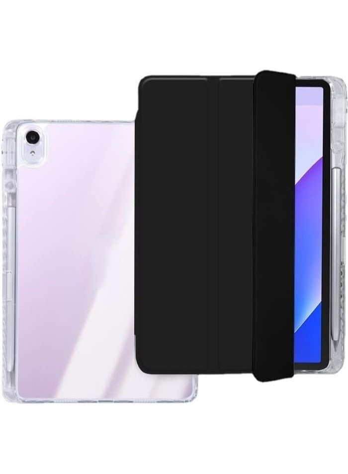 Case Compatible with Huawei Matepad 11.5 inch/Matepad Air 11.5 inch 2023/Matepad 11.5S 2024 Trifold Stand Cover Case with Pencil Holder, PU Leather Clear Transparent Back Cover Anti Fall