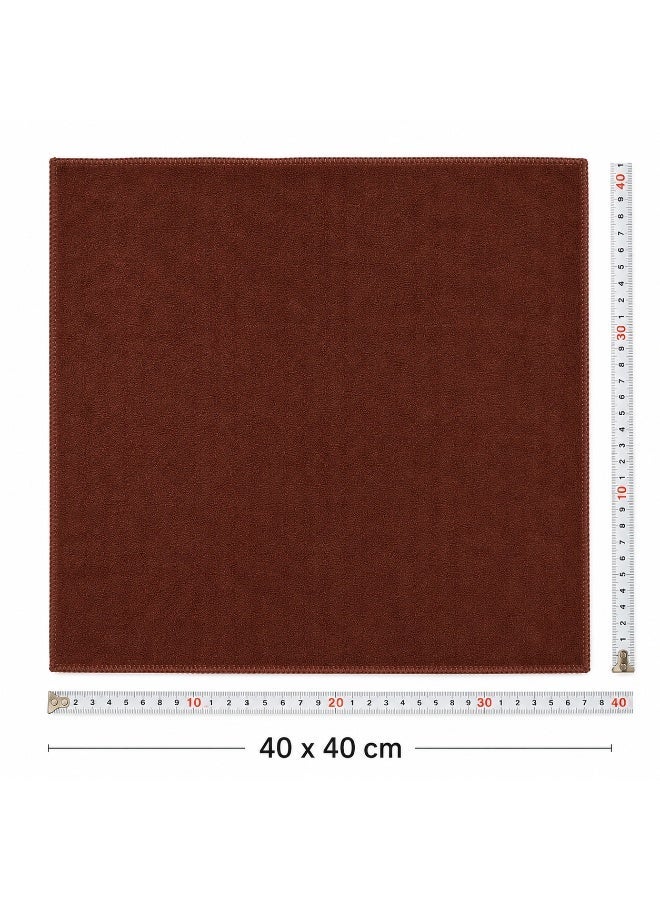 طقم تنظيف سيارة من قطعتين – قماشة مايكروفايبر 40×40 سم وإسفنجة غسيل سيارة 20×11 سم – طقم غسيل وتجفيف فائق الامتصاص وآمن من الخدوش للسيارة والمنزل والمطبخ والمكتب - بني وأزرق مخضر - Image 3