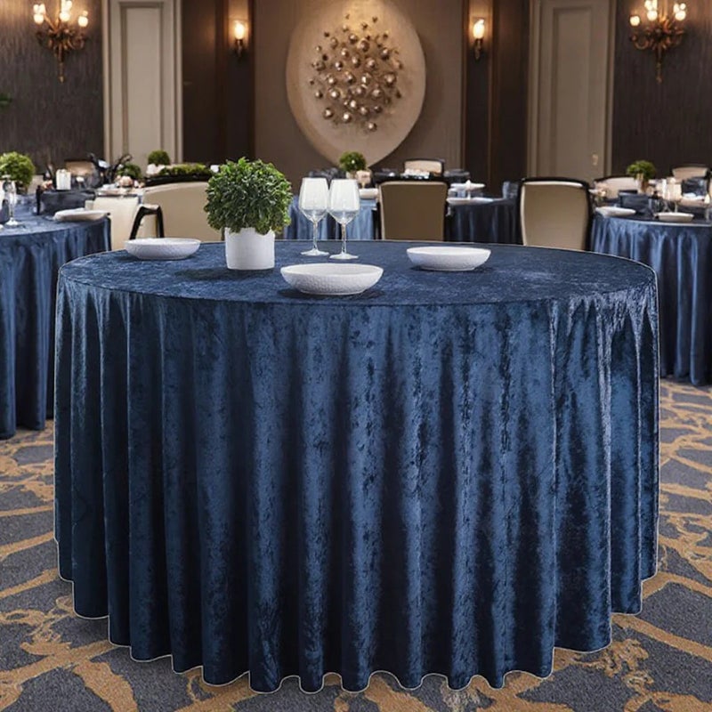Y&D Luxury Velvet Circular Wedding Tablecloth with Matching Table Runners – Elegant Banquet Table Cover for Weddings, Parties, and Hotels - Image 2