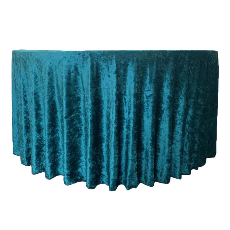 Y&D Luxury Velvet Circular Wedding Tablecloth with Matching Table Runners – Elegant Banquet Table Cover for Weddings, Parties, and Hotels - Image 1