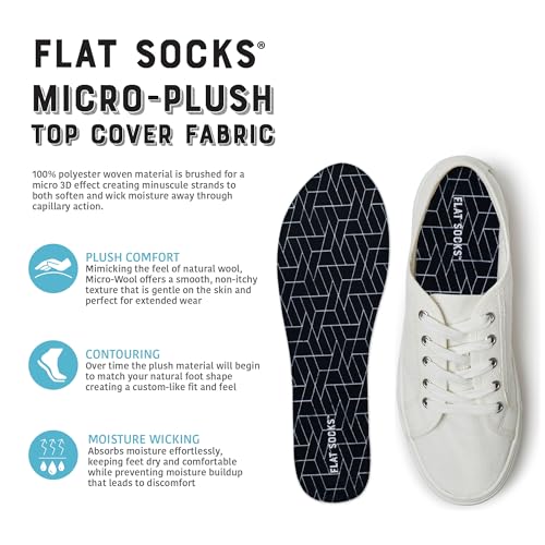 FLAT SOCKS No Show Socks, Sockless Shoe Liner, No Slipping, No Stinking, Washable Barefoot Shoe Insert for Men and Women, Black, Small - Image 3