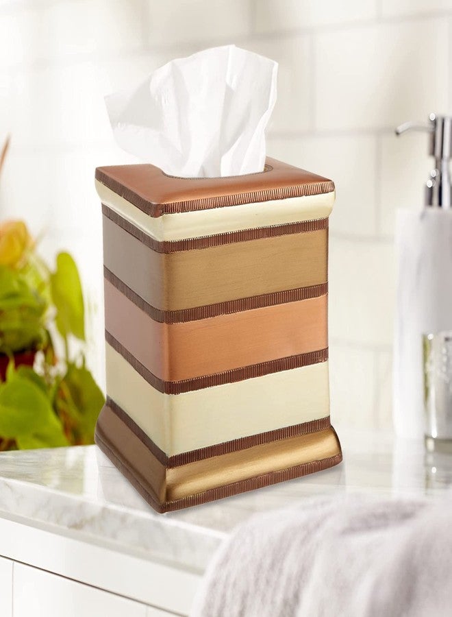 Popular Bath Contempo Tissue Box Luxury Bath Tissue Box Modern Classic Contemporary Decorative Beautiful Designs Stylish Bathroom, Spice - Image 2