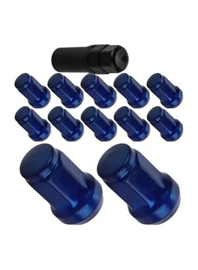 Steel Blue 12x1 5mm Anti Theft Wheel Lug Nut Caps Set for Trailer Truck and Car - Image 1