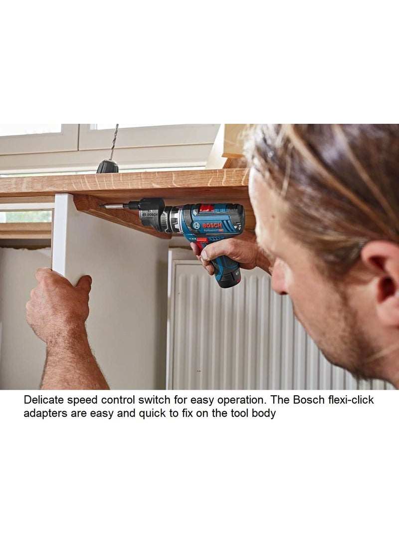 BOSCH Bosch GSR 12V15 FC Heavy Duty Cordless Drill 19 mm 14 Tool Holder FlexiCLick System 06 kg 2 x battery GBA 12V 20Ah Quick charger GAL 12V40 Professional Accessories 1 Year Warranty  - Image 5
