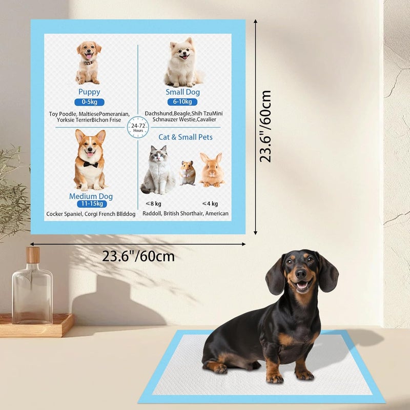 Gimars 6-Layer Extra Thick 60 x 60 cm Super Absorbent 400 ml Leak-Proof Dog Pads — Quick Drying Training Mats for Small/Medium Dogs, Seniors & Multi-Pet Households - Image 2