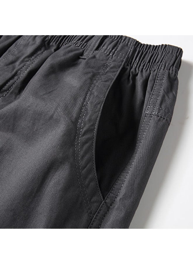 Tucano Tucano Men's Casual Pants, Four Seasons Pure Cotton Comfortable Sports Trousers, Business All-match Straight-leg Pants Men's Clothing Black L - Image 4